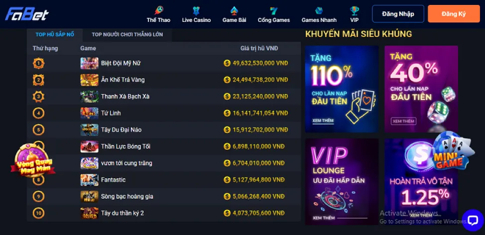 Sự kiện thể thao đặc biệt 98win5